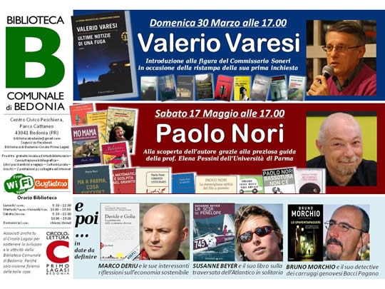 Valerio Varesi a Bedonia il 30 Marzo alle 17